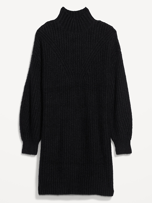 Image number 4 showing, Long-Sleeve Relaxed Mock-Neck Mini Sweater Shift Dress for Women