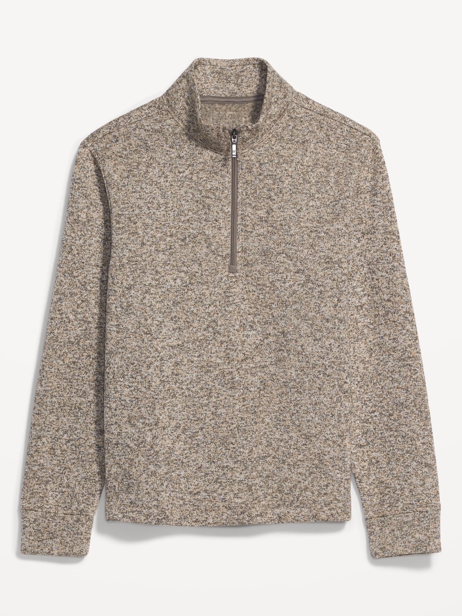 Sweater-Fleece Mock-Neck Quarter-Zip Sweatshirt for Men