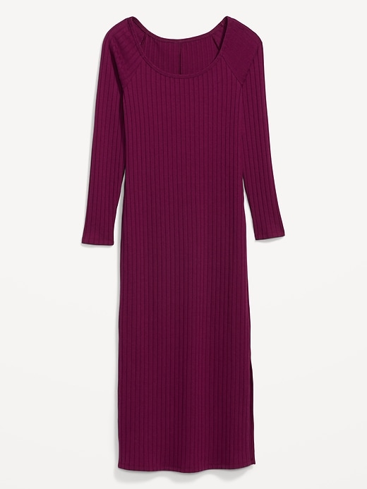 Image number 4 showing, Fitted Long-Sleeve Rib-Knit Midi Dress for Women