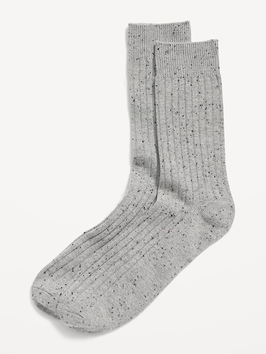 View large product image 1 of 1. Rib-Knit Speckled-Yarn Socks