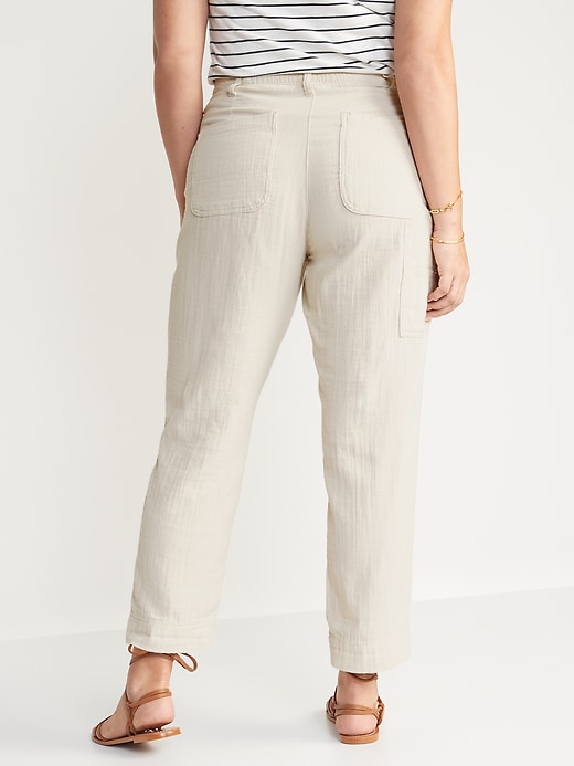 High-Waisted Slouchy Cropped Tapered Workwear Pants | Old Navy
