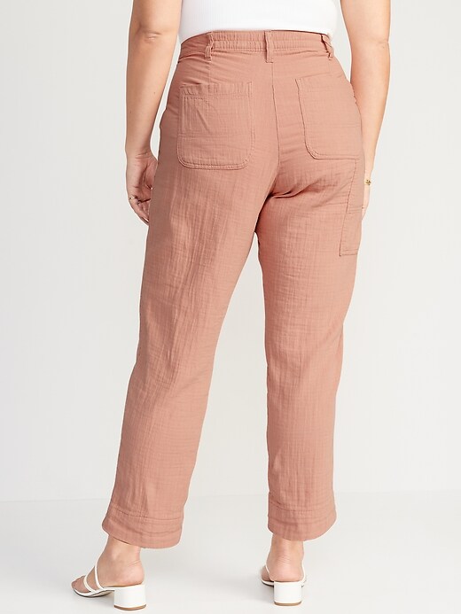 Image number 6 showing, High-Waisted Slouchy Cropped Tapered Workwear Pants for Women