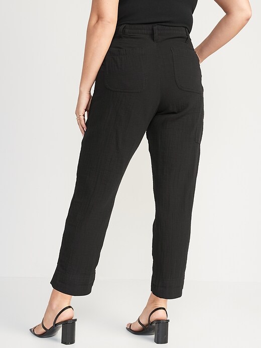 Image number 6 showing, High-Waisted Slouchy Cropped Tapered Workwear Pants for Women