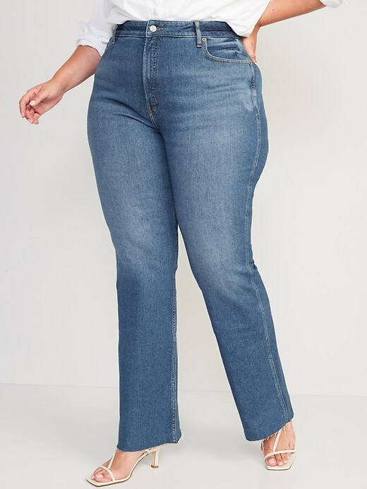 Image number 7 showing, Higher High-Waisted Cotton-Hemp Blend Flare Cut-Off Jeans for Women