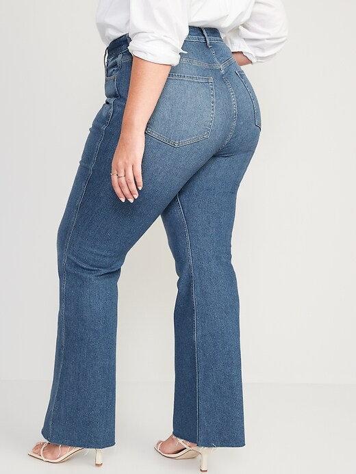 Image number 8 showing, Higher High-Waisted Cotton-Hemp Blend Flare Cut-Off Jeans for Women