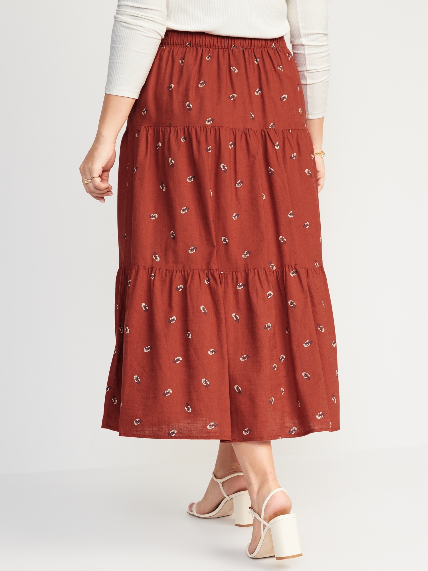 FloralPrint Tiered ButtonFront Maxi Skirt Old Navy