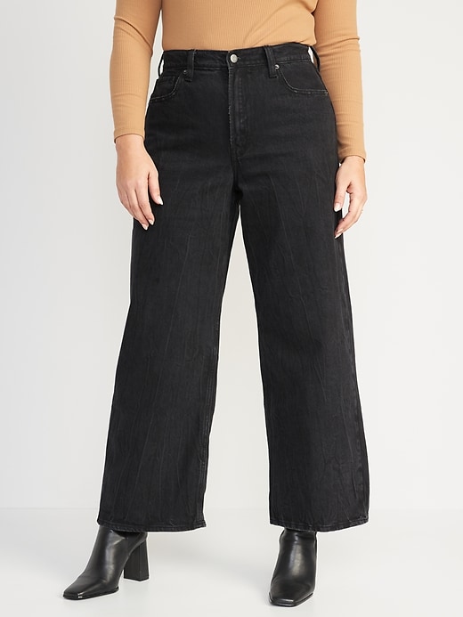 Image number 5 showing, Extra High-Waisted Baggy Wide-Leg Non-Stretch Jeans for Women