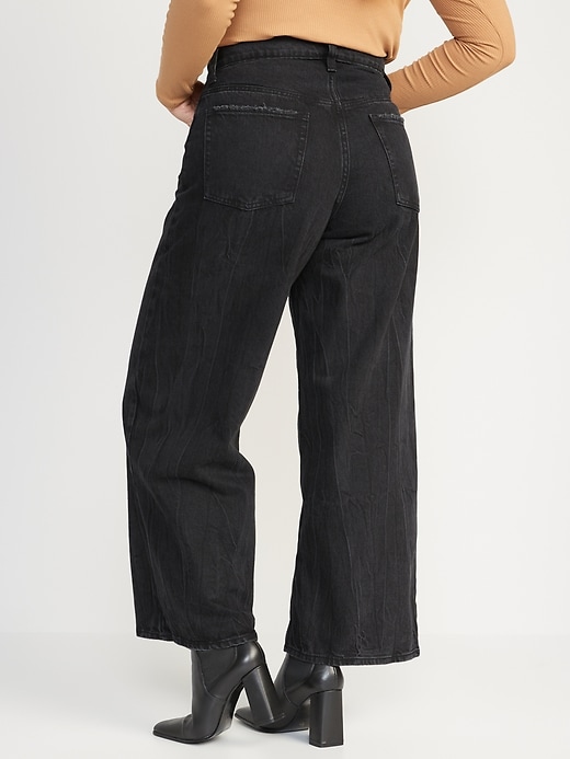 Image number 6 showing, Extra High-Waisted Baggy Wide-Leg Non-Stretch Jeans for Women