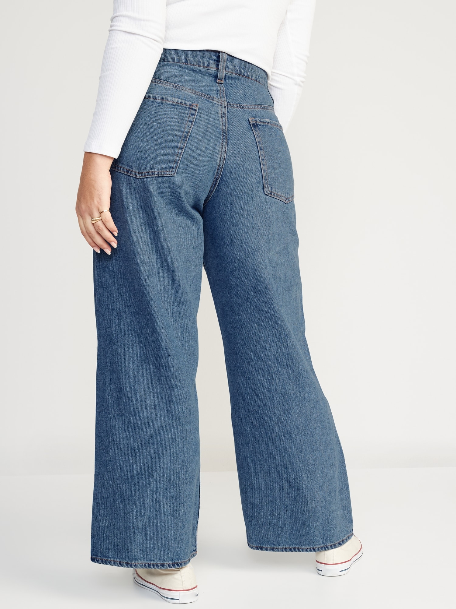 Buy AE Super High-Waisted Baggy Wide-Leg Jean online