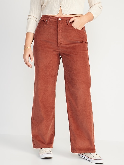 Image number 5 showing, Extra High-Waisted Sky-Hi Wide-Leg Corduroy Pants