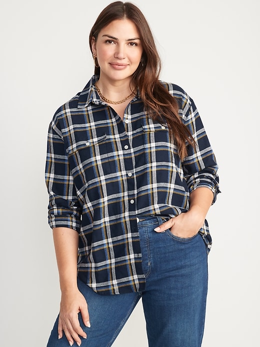 Image number 5 showing, Flannel Boyfriend Tunic Shirt