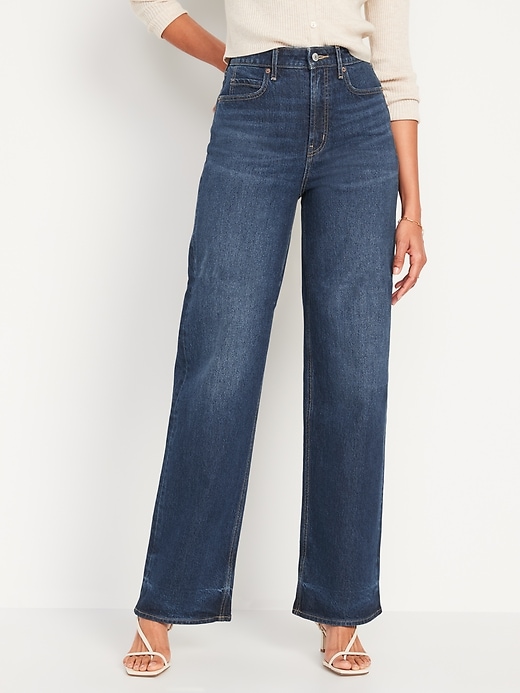 Image number 1 showing, Extra High-Waisted Wide-Leg Jeans for Women