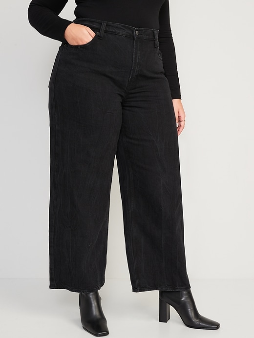 Image number 7 showing, Extra High-Waisted Baggy Wide-Leg Non-Stretch Jeans for Women