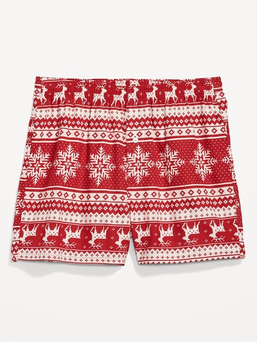 View large product image 1 of 2. Printed Flannel Pajama Boxer Shorts -- 3.75-inch inseam
