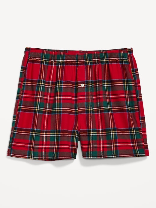 View large product image 1 of 1. Matching Printed Flannel Pajama Boxer Shorts -- 3.75-inch inseam