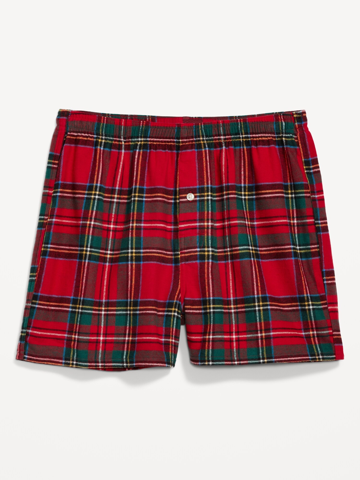 Old Navy Matching Printed Flannel Pajama Boxer Shorts for Men -- 3.75-inch inseam red. 1