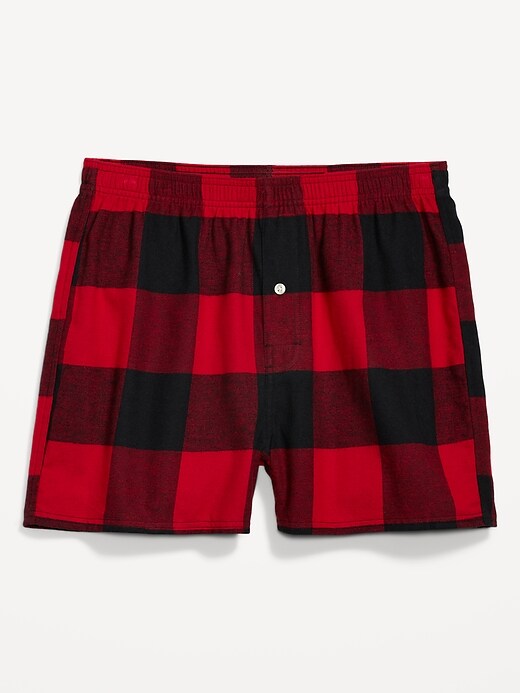 View large product image 1 of 1. Matching Printed Flannel Pajama Boxer Shorts -- 3.75-inch inseam
