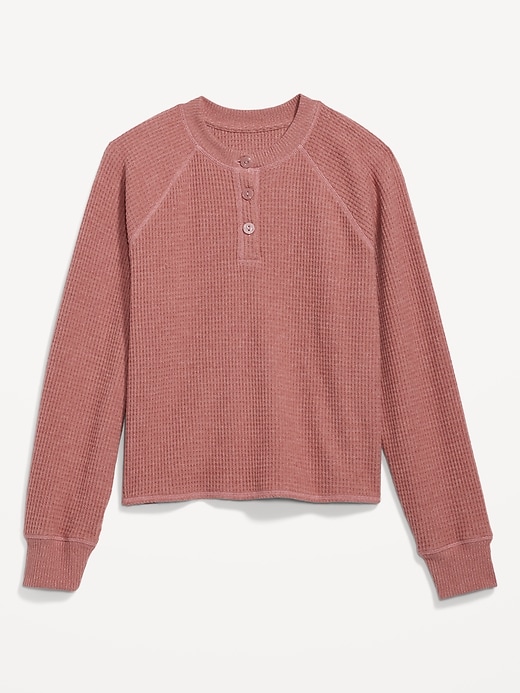 WaffleKnit Henley Top for Women Old Navy