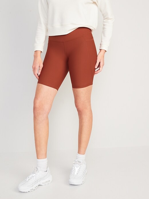Oldnavy High-Waisted PowerSoft Side-Pocket Biker Shorts for Women -- 8-inch inseam