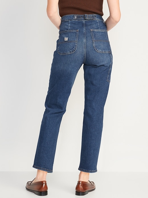 Image number 2 showing, Extra High-Waisted Sky-Hi Straight Cropped Workwear Jeans for Women