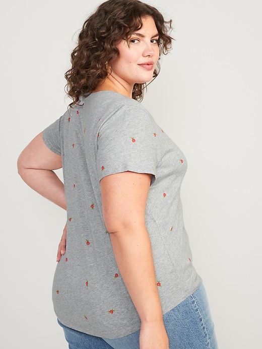 Image number 6 showing, Short-Sleeve EveryWear Floral-Print Heathered T-Shirt for Women