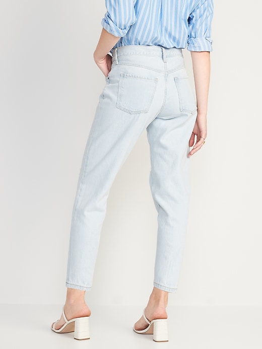 Image number 2 showing, Mid-Rise Button-Fly Slouchy Taper Cropped Ripped Non-Stretch Jeans