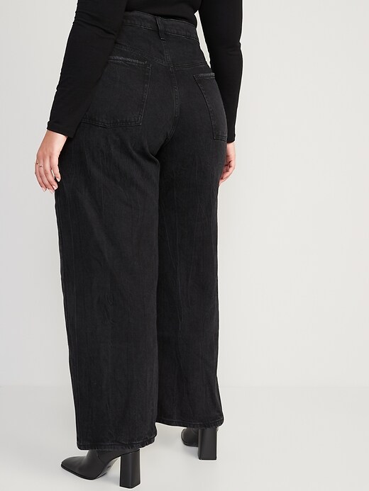 Image number 8 showing, Extra High-Waisted Baggy Wide-Leg Non-Stretch Jeans for Women