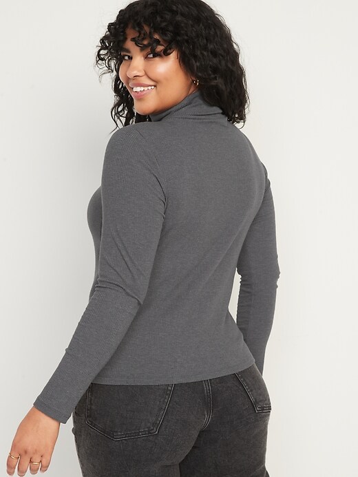 Image number 6 showing, Rib-Knit Turtleneck Top for Women