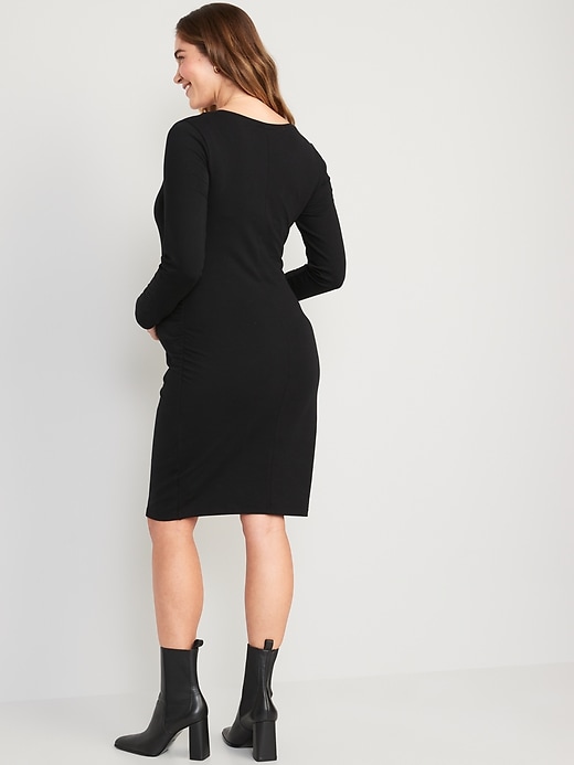 Image number 2 showing, Maternity Long-Sleeve  Jersey-Knit Bodycon Dress