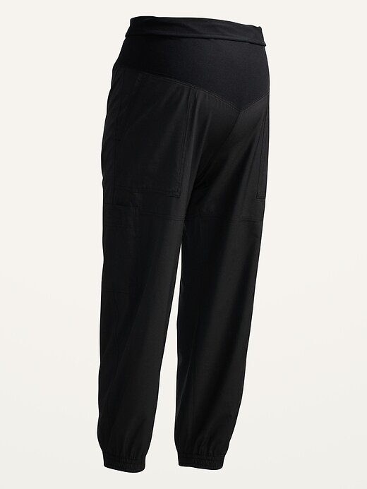 Image number 4 showing, Maternity Rollover-Waist StretchTech Cargo Jogger Pants