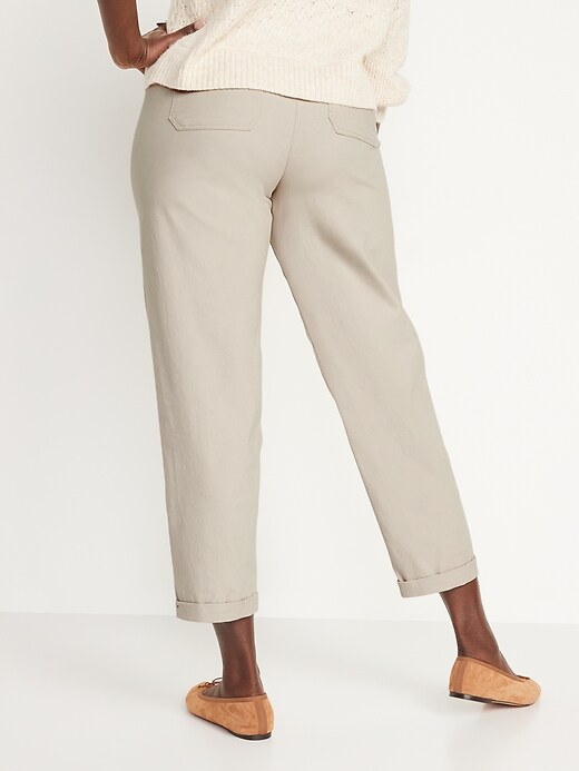 Image number 6 showing, High-Waisted Workwear Barrel-Leg Pants for Women