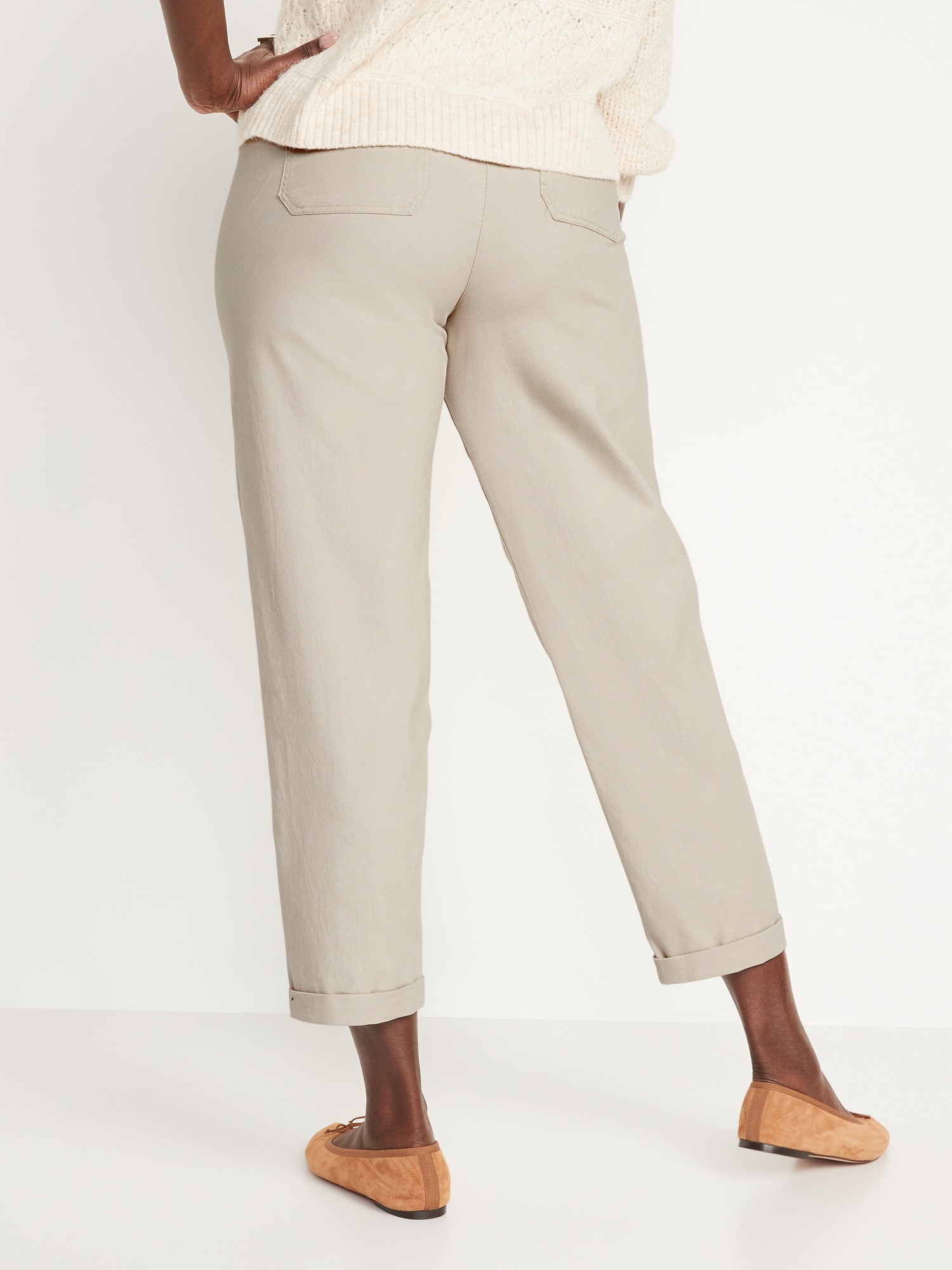 High-Waisted Workwear Barrel-Leg Pants for Women | Old Navy