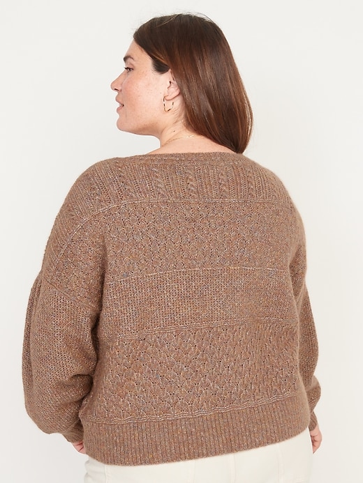 Image number 8 showing, Cozy Plush-Yarn Variegated-Knit Sweater for Women