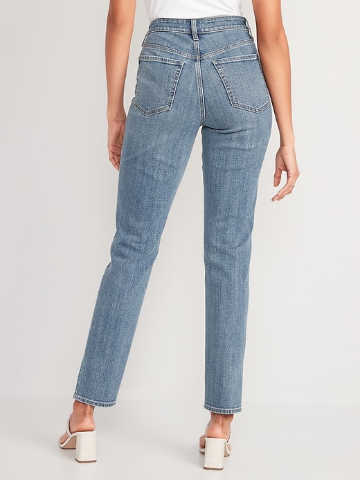 Image number 2 showing, High-Waisted O.G. Straight Side-Slit Ankle Jeans for Women