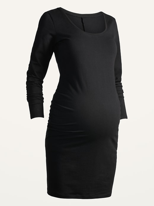 Image number 4 showing, Maternity Long-Sleeve  Jersey-Knit Bodycon Dress