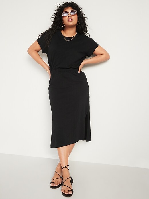 old navy side cut out dress Old Navy Waist-Defined Puff-Sleeve Cotton-Poplin Side-Cutout Mini Dress Size 3X