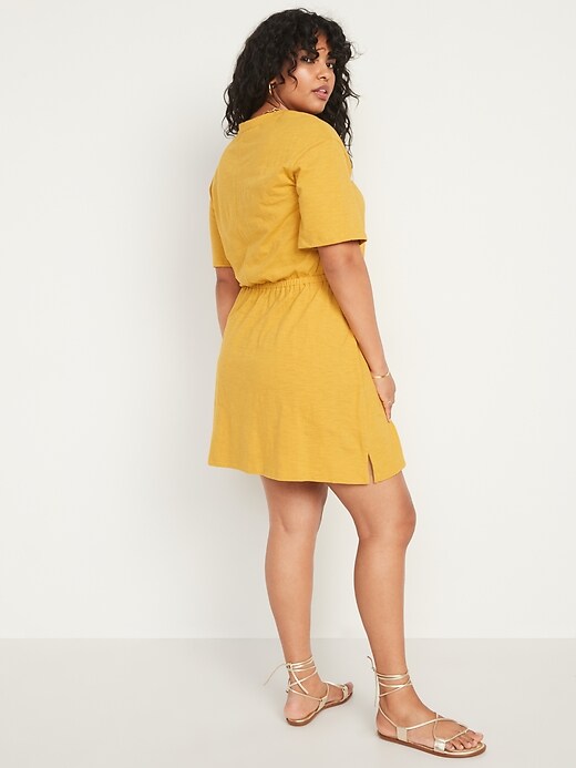 Waist-Defined Slub-Knit Mini Dress Waist-Defined Slub-Knit Mini Dress