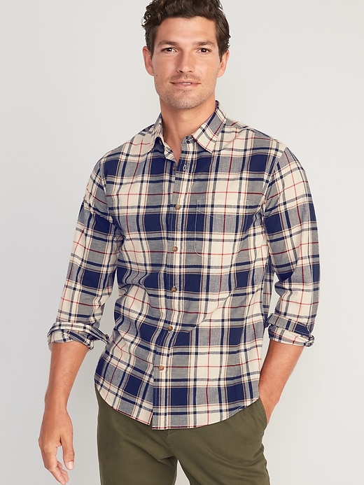 Image number 1 showing, Slim Fit Built-In Flex Plaid Everyday Shirt
