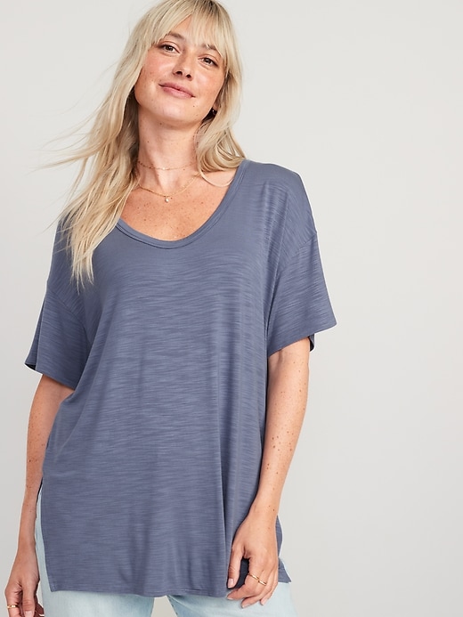 Image number 1 showing, Oversized Luxe Tunic T-Shirt for Women