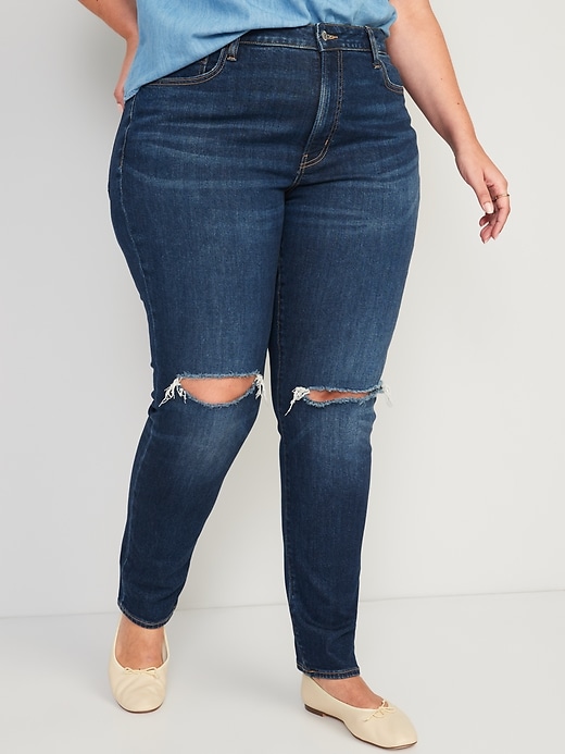 Image number 7 showing, High-Waisted OG Straight Ripped Jeans