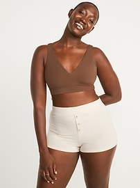 View large product image 5 of 8. Soft-Knit V-Neck Bralette Top