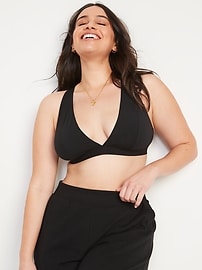 View large product image 5 of 8. Supima® Cotton-Blend Plunge Bralette Top