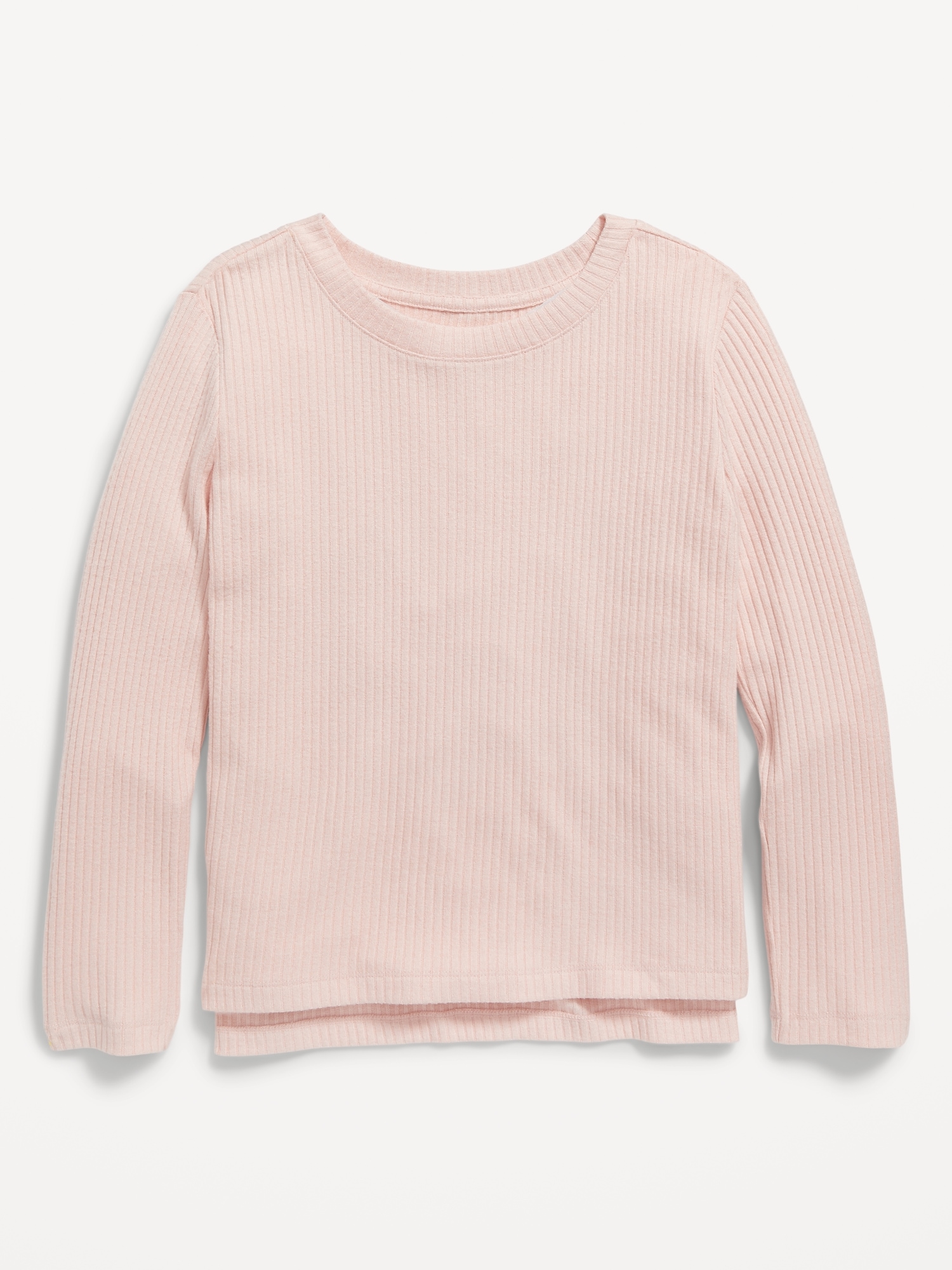 Old Navy Cozy-Knit Crew-Neck Hi-Lo Hem Top for Girls pink. 1