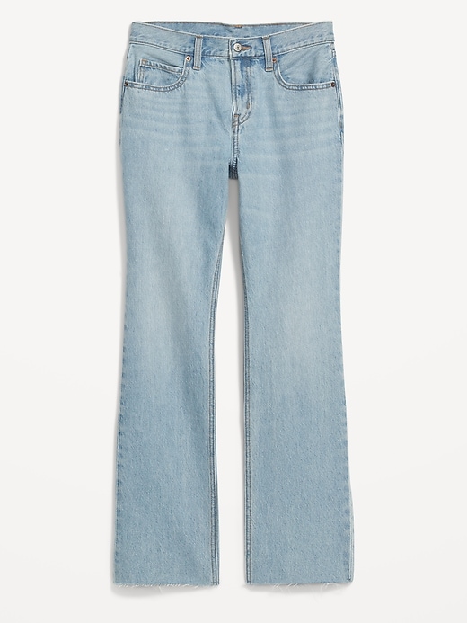 Mid-Rise Slouchy Boot-Cut Non-Stretch Cut-Off Jeans | Old Navy
