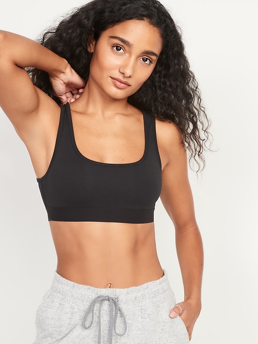 View large product image 1 of 8. Supima® Cotton-Blend Bralette Top