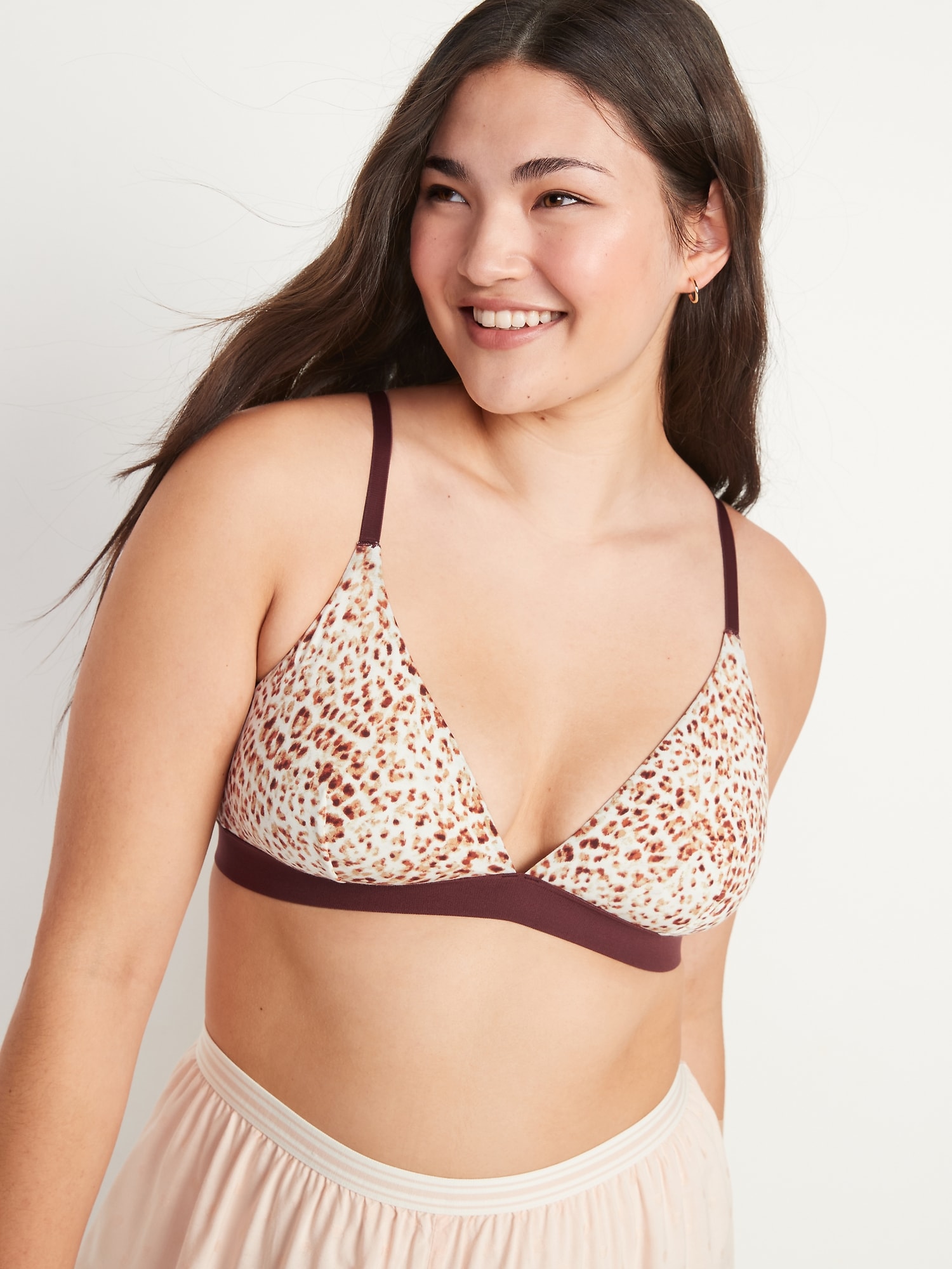 Old Navy - Supima® Cotton-Blend Triangle Bralette Top for Women pink