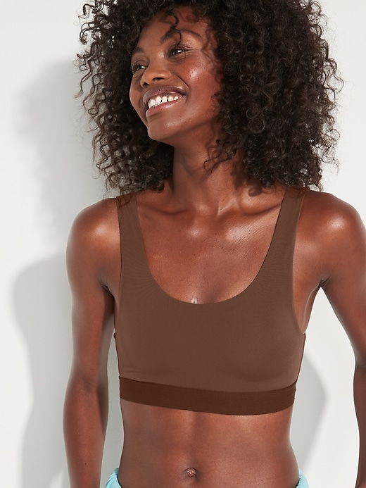 View large product image 1 of 8. Scoop-Neck Soft-Knit Bralette Top