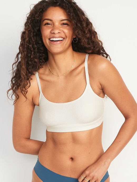 Image number 1 showing, Light-Support Ribbed Supima® Cotton Cami Bralette