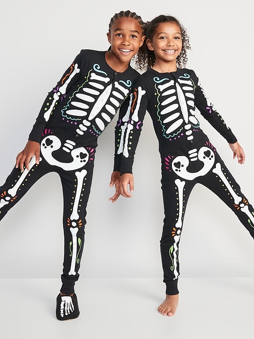 Gender-Neutral Matching Snug-Fit Halloween One-Piece Pajamas for Kids