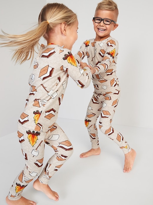 View large product image 1 of 3. Unisex Matching Printed Pajama Set for Toddler & Baby